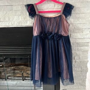 Beautiful navy and pink sleeveless fun soft tulle dress. Excellent condition.